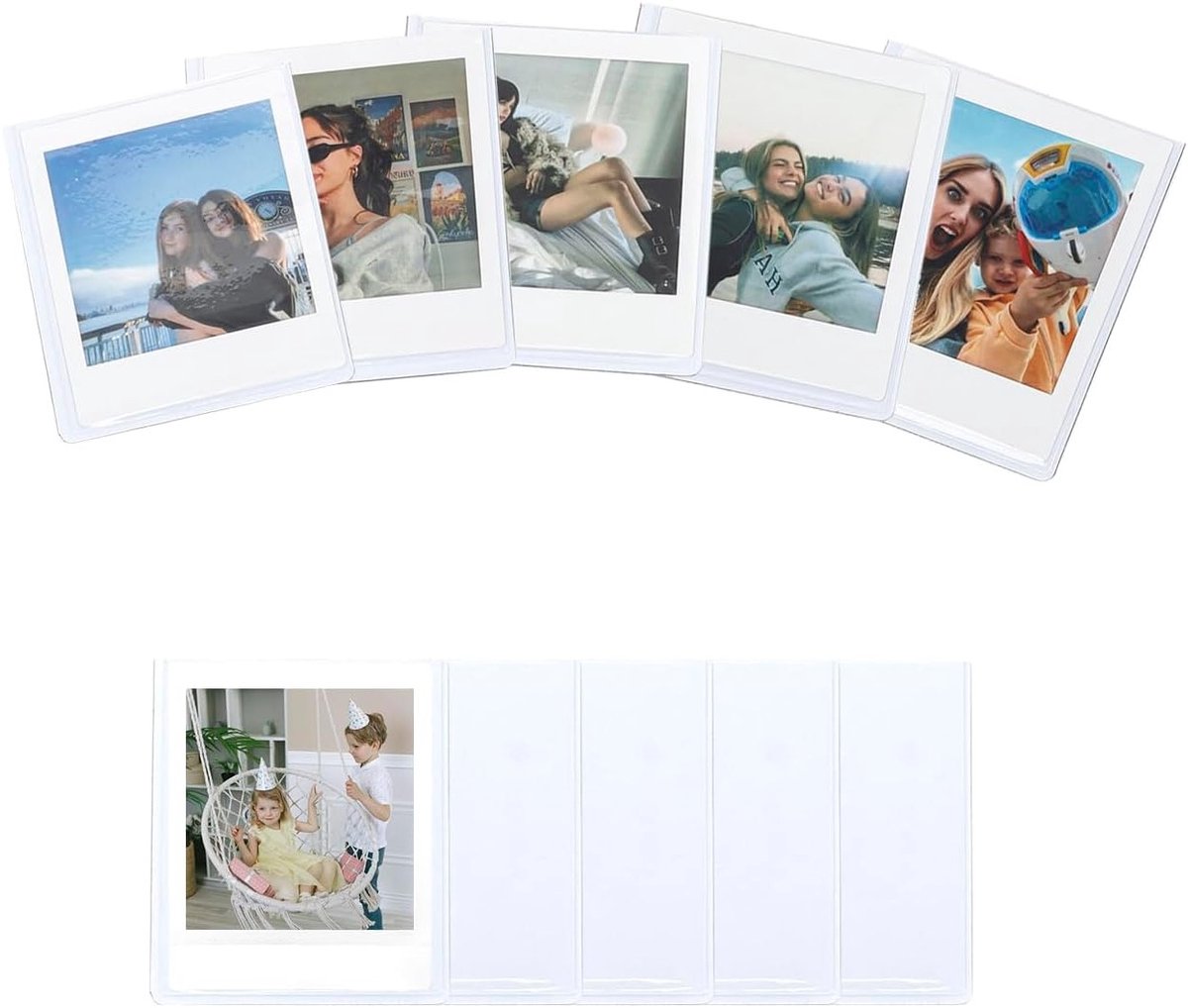 Persoonlijke Magnetische Fotolijsten voor Koelkast, Geschikt voor Instax Square Foto's 7x8.7cm, Set van 10 Stuks, Wit
