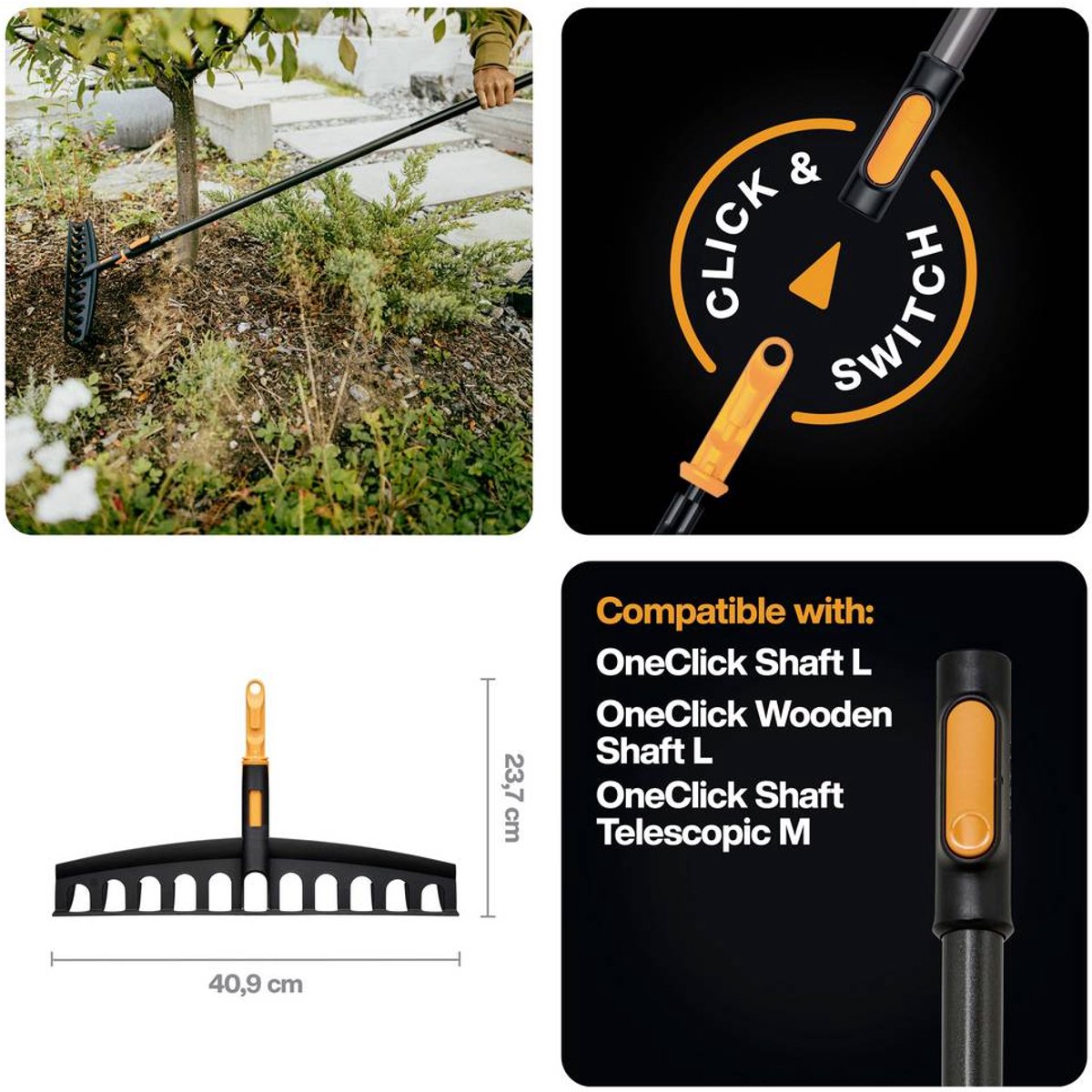 Fiskars Hark Werkbreedte 409 mm