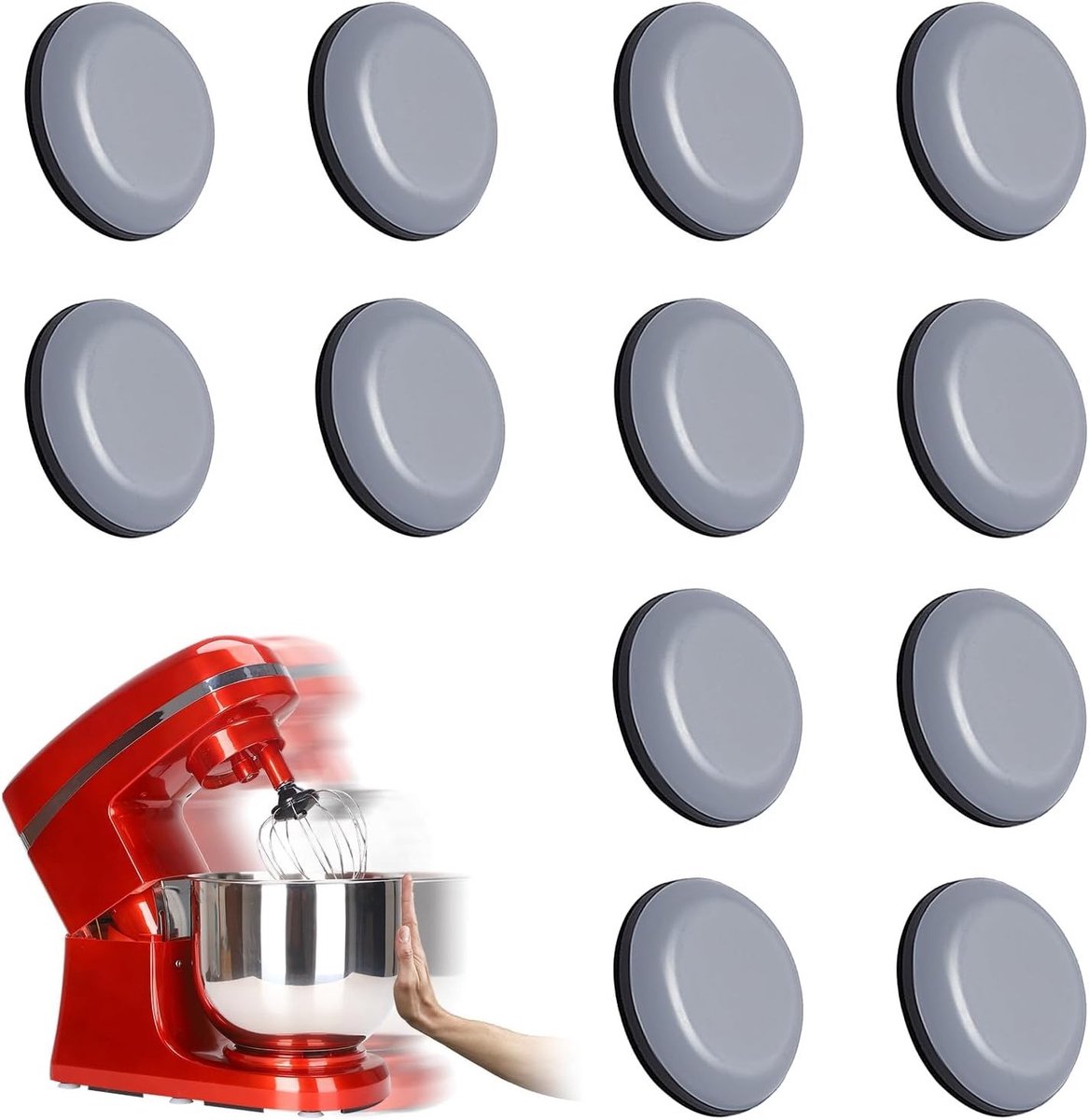 Sliding Board voor Keukenapparatuur, Zelfklevende Glijders voor Thermomix, Ninja Foodi en Koffiemachines - Set van 12 voor Eenvoudig Gebruik en Bescherming van Werkoppervlak