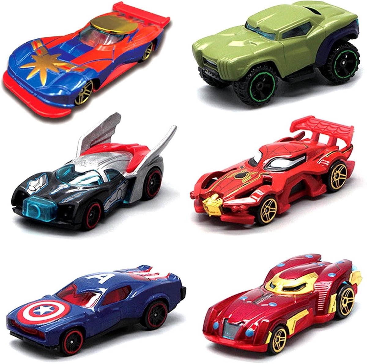 6-delige Mini Auto Set voor Kinderen, Racers en Speelgoedvoertuigen voor Jongens en Meisjes van 3-12 Jaar