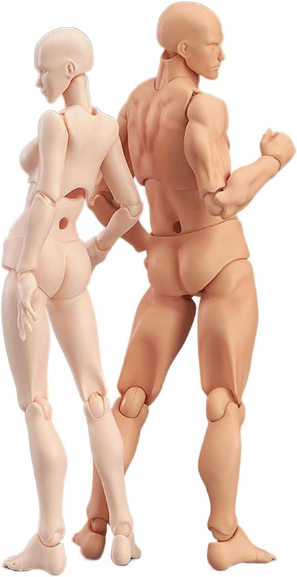 Flexibele Etalagepop voor Kunstenaars - 2 Stuks Mannequin voor Modeltekenen en Schetsen