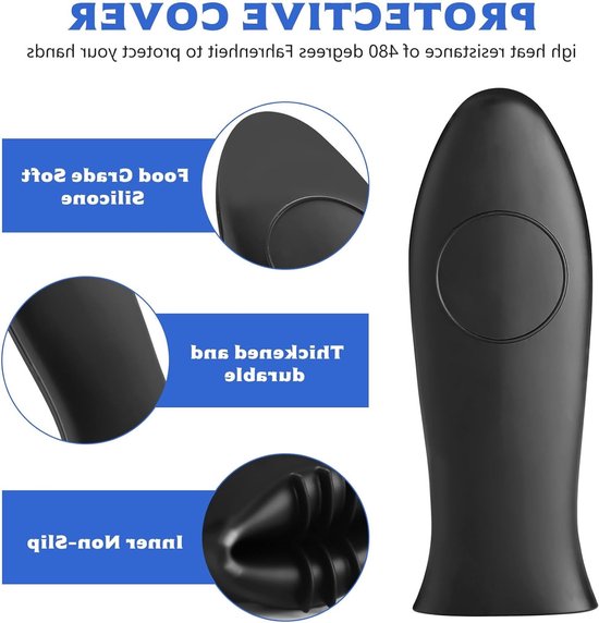 Set van 4 Hittebestendige Silicone Handgrepen voor Pannen, Bescherming voor Gietijzeren Koekenpannen en Kookgerei, Ideaal voor Veilig Koken en Grillen — afbeelding 2