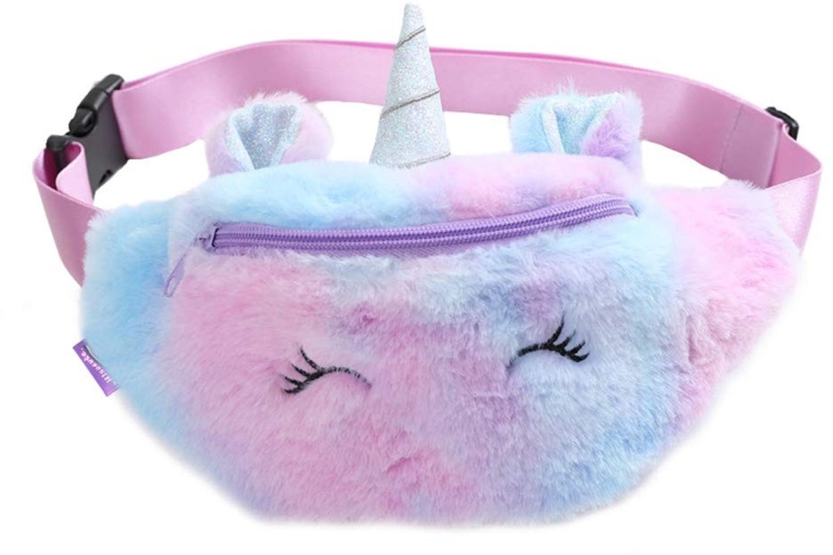 Dailygoody - Leuke Eenhoorn Heuptas - Hip Taille Tas - Stijlvol en schattig - Violet - Pluche heuptas - Praktische capaciteit - Geschikt voor meisjes