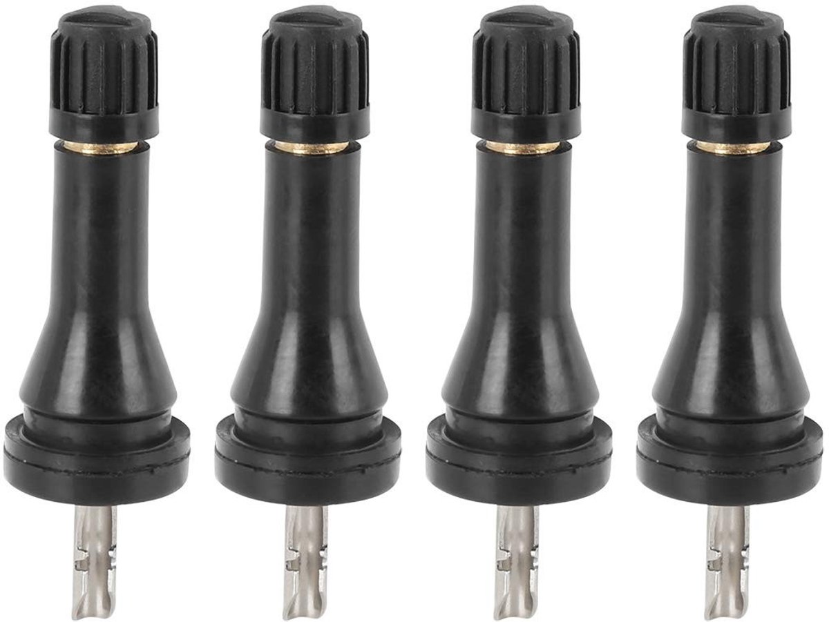 Dailygoody - Bandenspanningssensor Set - 4 Stuks - Geschikt voor Nissan - Rubber Ventiel - Hoogwaardige Kwaliteit - Lekvrij - Inclusief Schroefdraad