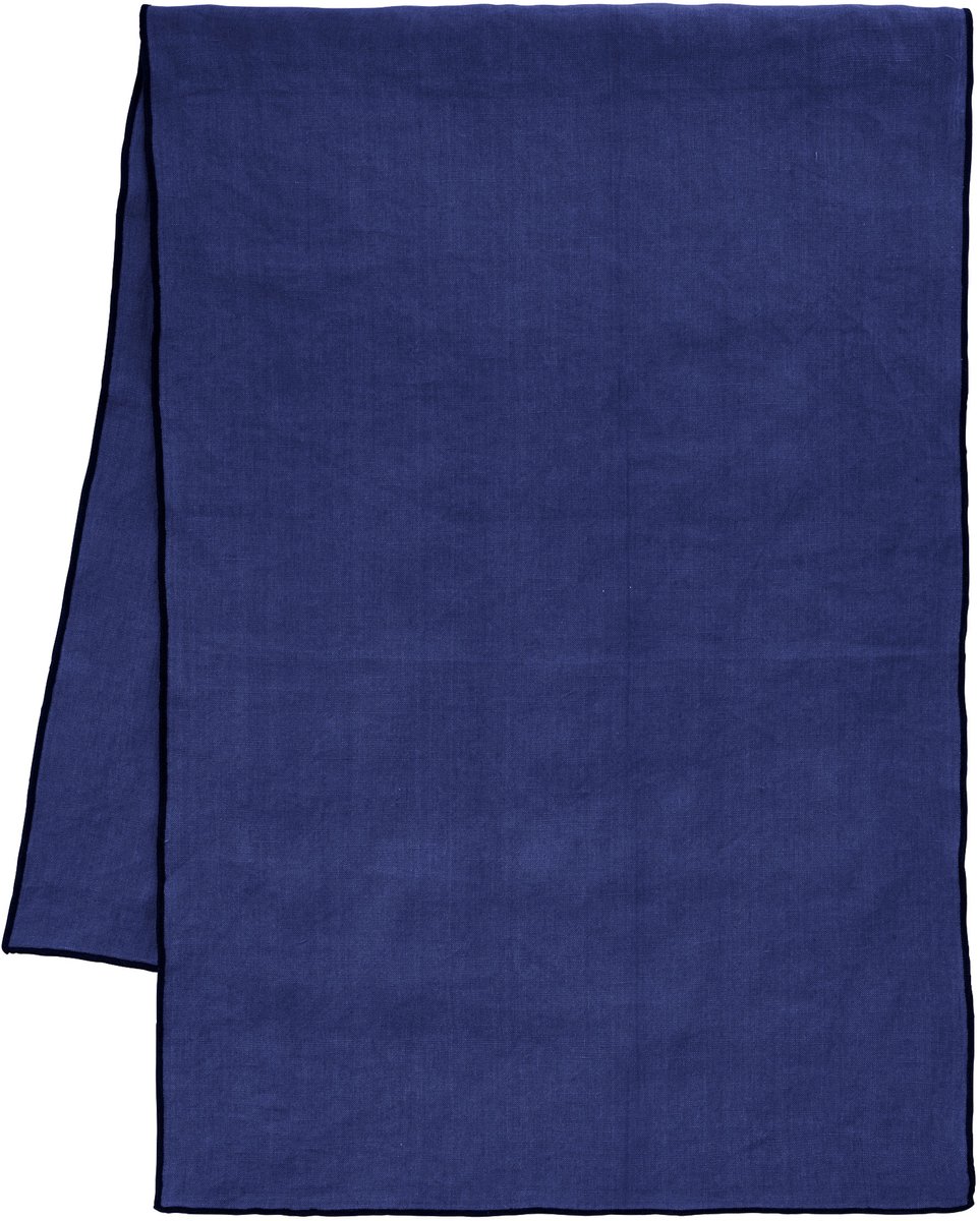 ASA Selection tafelloper Deep Blue, tafelkleed, halflinnen, blauw, 135 x 50 cm, 37782065