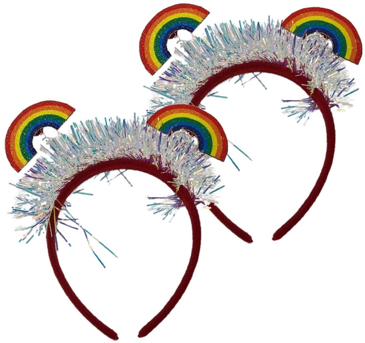 Dailygoody - Regenboog-hoofdtooi - Cosplay haarbanden - 2 stuks - Kleurrijke accessoires - Hoofdband voor dames en heren - Perfect voor feesten