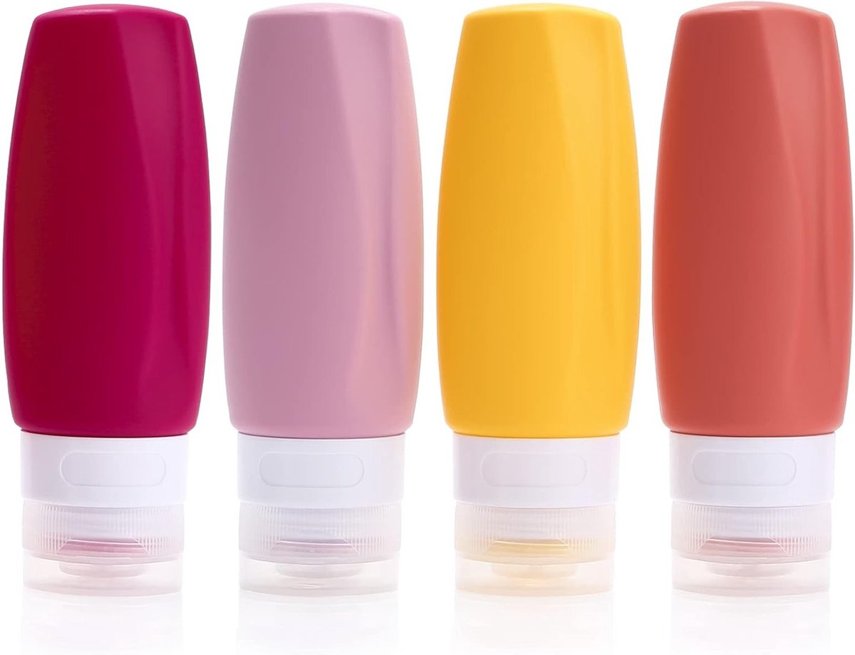 Reisflessen 90ml BPA-vrij, TSA-goedgekeurd, Lekvrije Siliconen Flessen voor Lotion, Shampoo en Douchegel