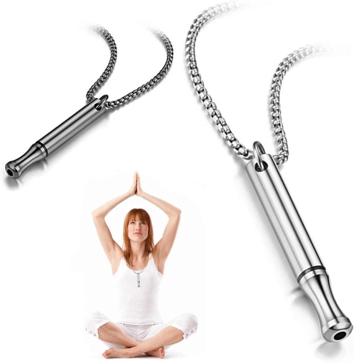 Ademhalingshalsketting voor Stressverlichting - 2 Stuks - Mindfulness, Meditatie en Ontspanningsoefeningen voor Mannen en Vrouwen
