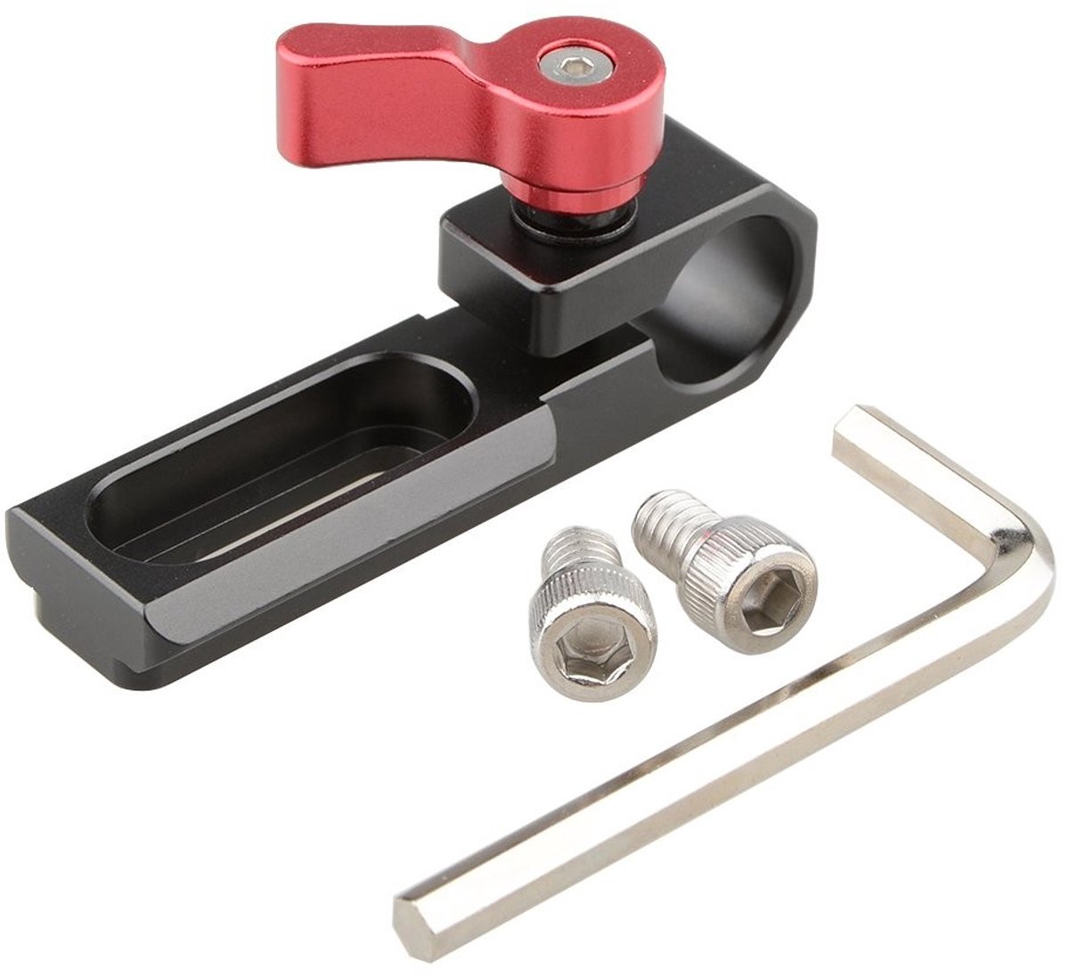 Dailygoody - Enkele 15mm Rod Clamp - Professionele Videoproductie - Rood - Perfect voor DSLR's - Stevige en betrouwbare bevestiging - Geschikt voor di