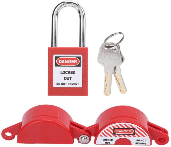 Dailygoody - Veiligheids Padlock met Kromme Platte Doos voor Gas- en Waterkleppen 25-64mm — afbeelding 2