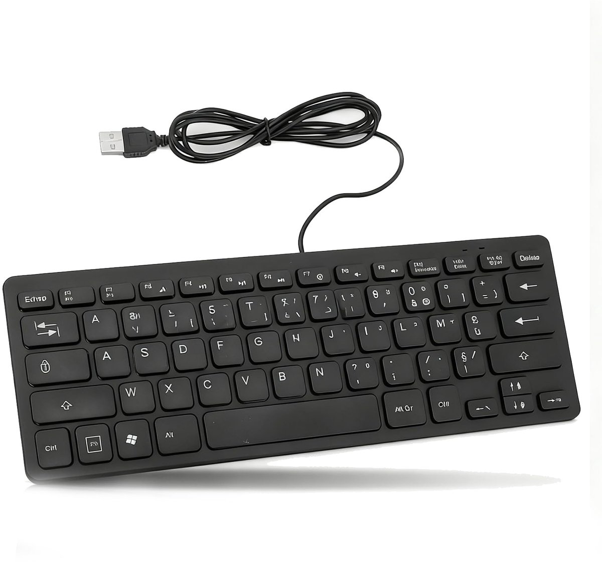 Dailygoody - Frans Toetsenbord - Compact USB Toetsenbord - Spatwaterdicht en Duurzaam - Ultradun Model - 78 Toetsen voor PC - Geschikt voor Desktop