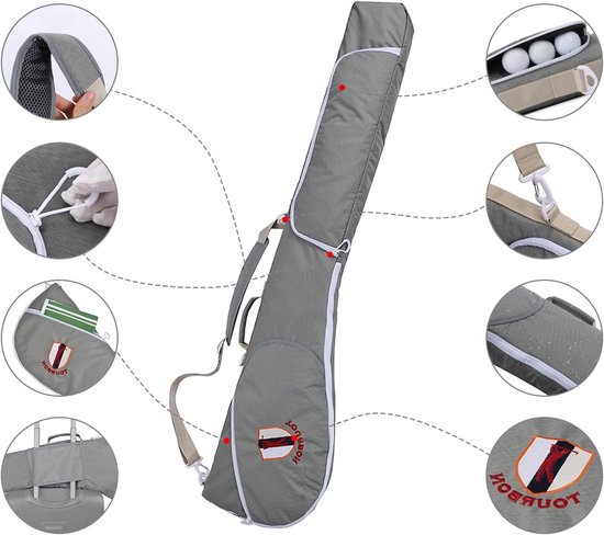 Lichte en Vouwbare Golf Tas van Nylon voor Draagbare Golfclubs, Perfect voor Training en Reizen — afbeelding 2