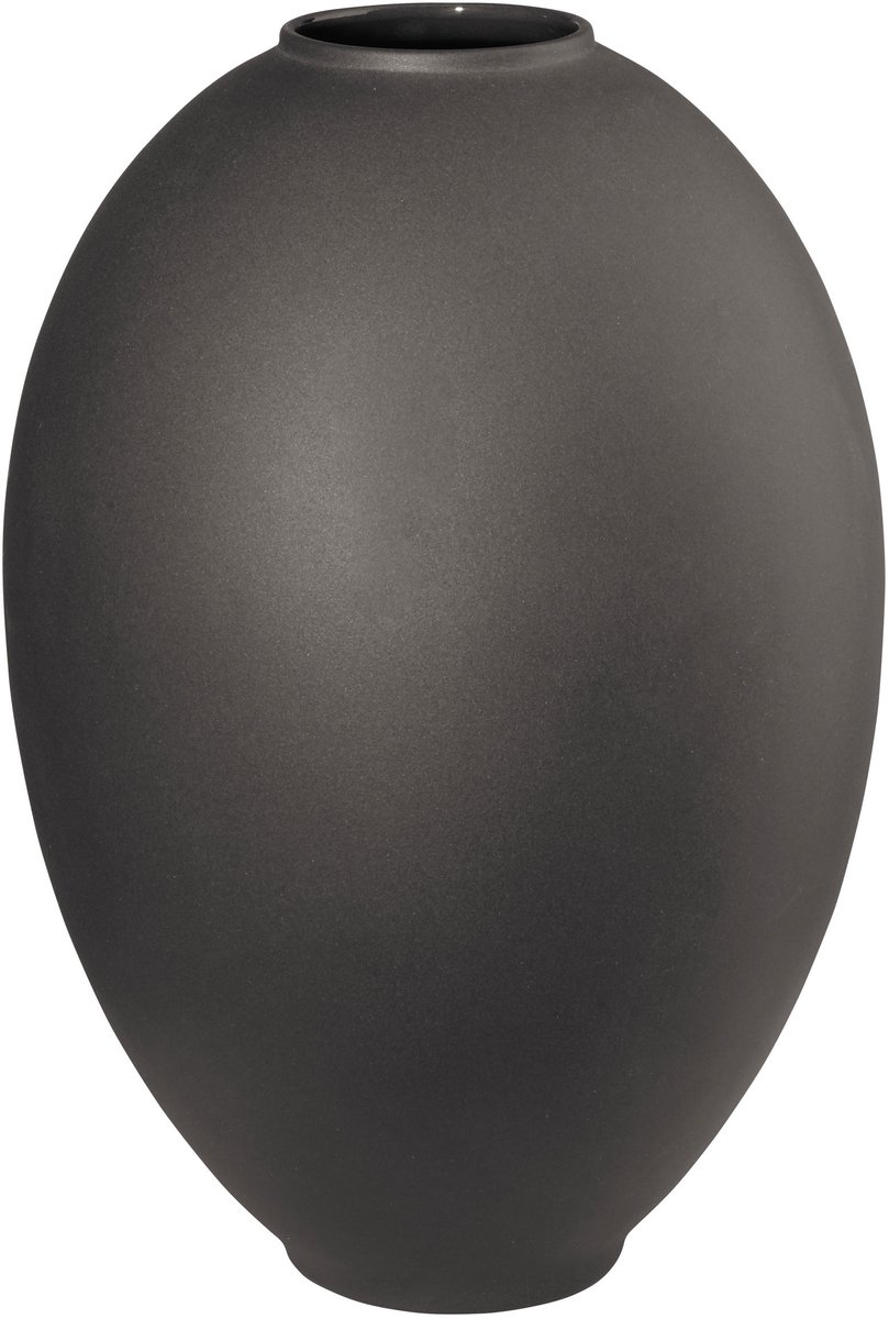ASA Selection mara vaas basalt, bloemenvaas, tafelvaas, decoratieve vaas, steengoed, antraciet mat, H 25 cm, 87013617