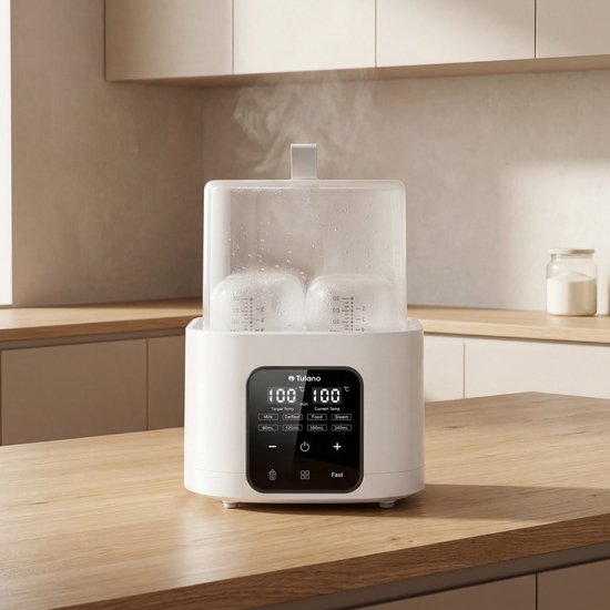 Tulano Ellie 55 Flessenwarmer - Baby Flesverwarmer en Sterilisator 8-in-1 - Wit van Tulano — afbeelding 4