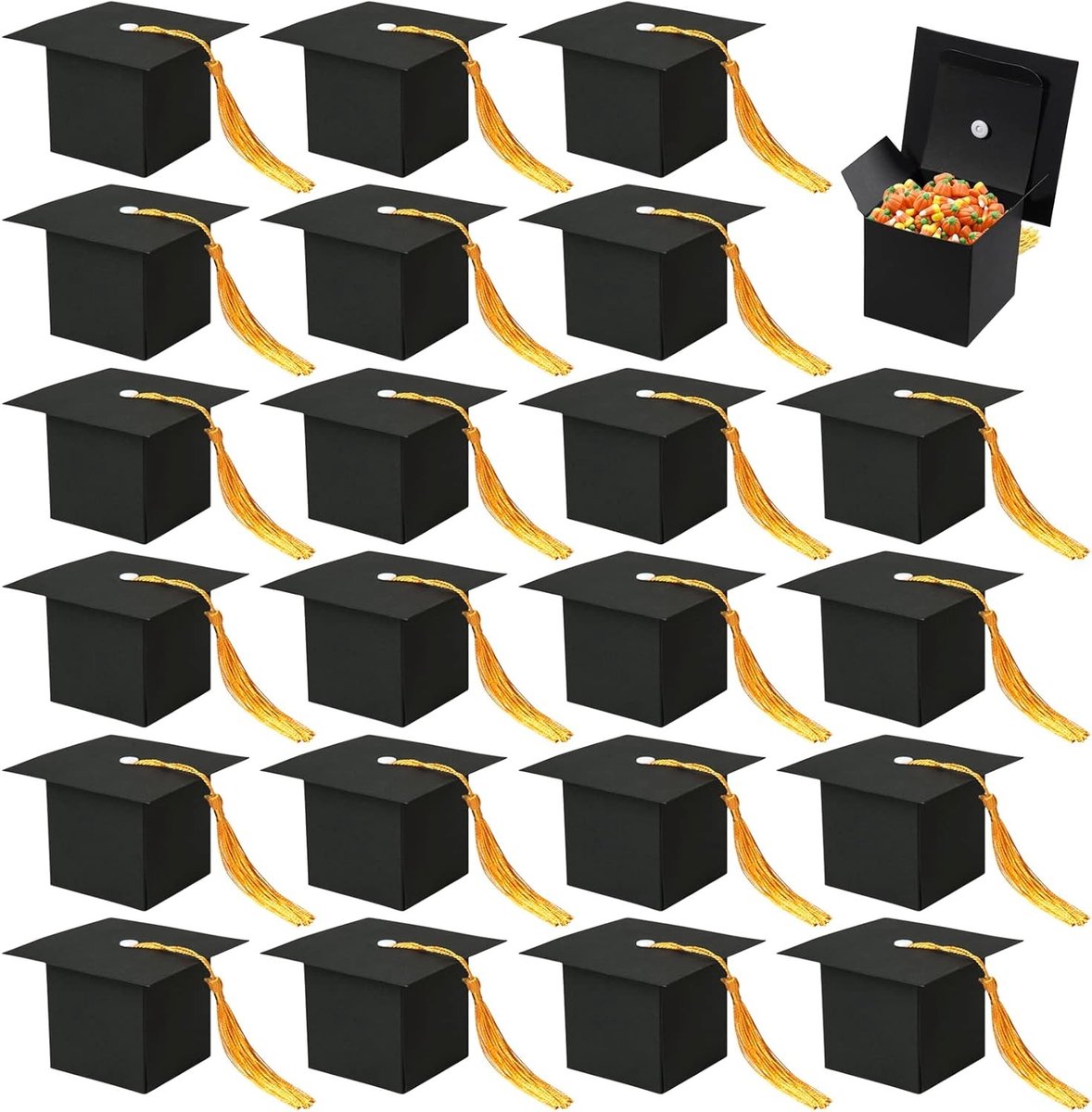 Decoratieve Cadeauboxen voor Afstuderen - 30 Stuks in de Vorm van Dokters- en Bachelor Hoed - Perfect voor Snoep en Chocolade Verpakking op Feestjes en Vieringen