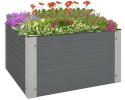 Plantenbak - Verhoogd Tuinbed - Kruidenbed - Bloembak - Weerbestendig - Plantenbed - Kweekbak - Moestuinbak - voor Buiten, Terras, Tuin & Balkon - voor Groenten, Bloemen & Kruiden - 60 x 60 x 30 cm - Donkergrijs