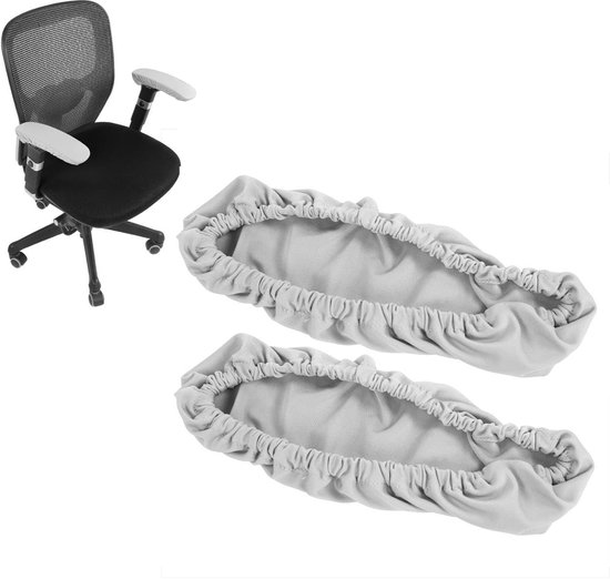 Verstelbare Armsteun Beschermhoezen voor Kantoorstoelen - Elastische Stretch Covers voor Comfort en Bescherming van Ellebogen en Onderarmen (Grijs) van Merkloos — afbeelding 5