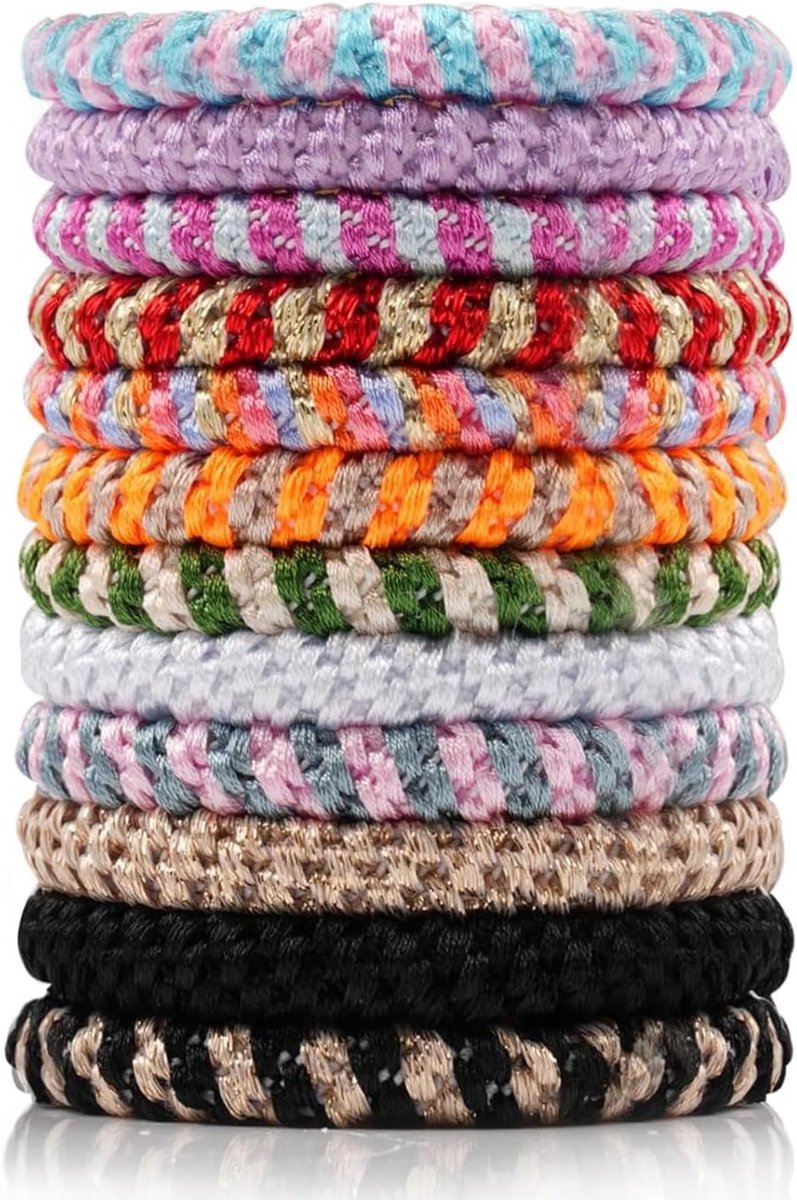 Set van 12 Elastische Haarkrabbers voor Vrouwen en Meisjes - Ideaal voor Ponytails en Haarstyling