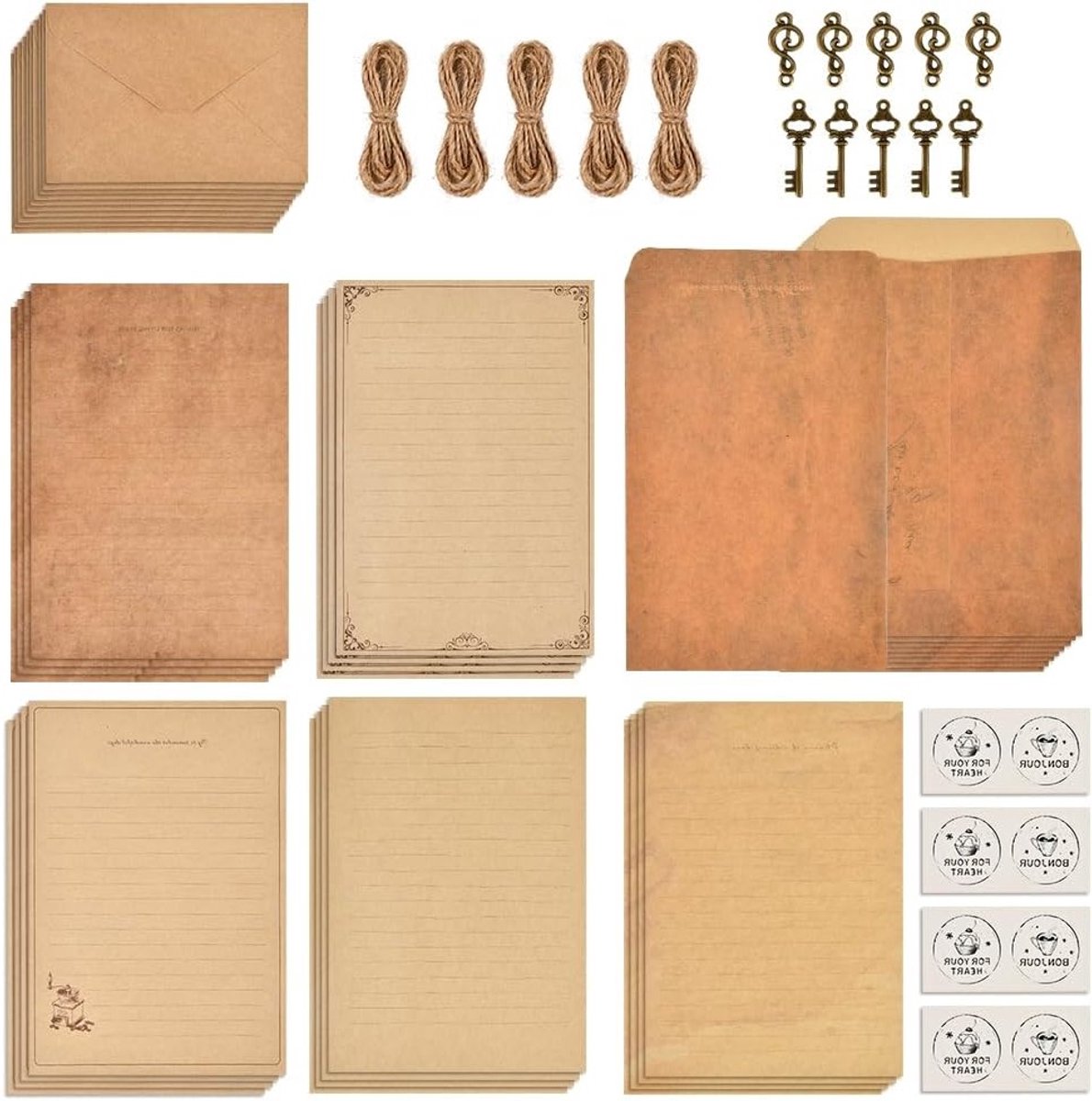 Retro Enveloppen Set voor Creatieve Projecten - Perfect voor Briefpapier, Kaarten en Scrapbooking