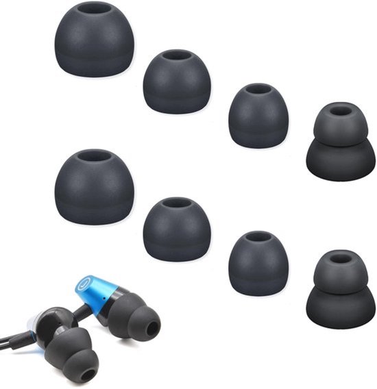 Vervangende oordopjes voor Powerbeats Pro, draadloze hoofdtelefoon, 4 paar S/M/L/D, zacht silicone, zwart