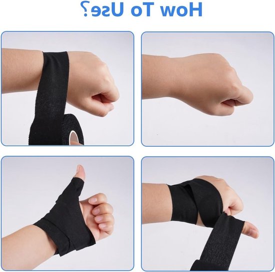 Professionele Sporttape Set - 3 Rollen van 3.8cm x 9.1m, Hypoallergene Katoenen Tape voor Handbal, Klimmen en Voetbal, Ideaal voor Alle Sporten van Merkloos — afbeelding 4