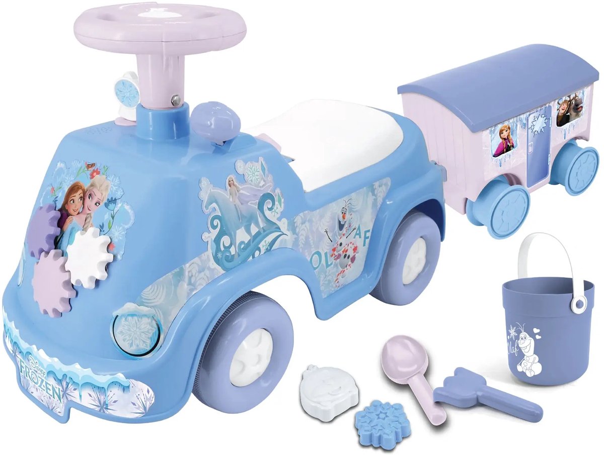 KIDDIELAND Frozen Camper Loopauto – Met aanhanger, licht & geluid