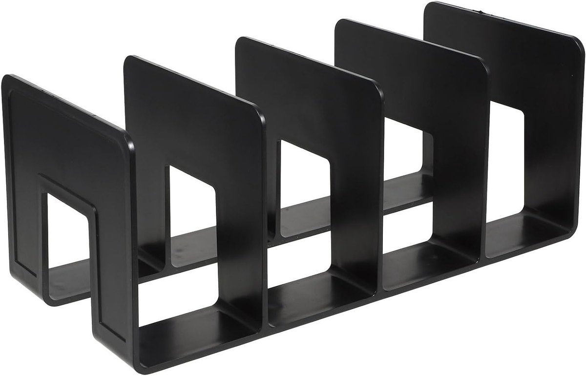 Multifunctionele Desk Organizer met Compartimenten voor Documenten en Notebooks, Zwart en Schokbestendig