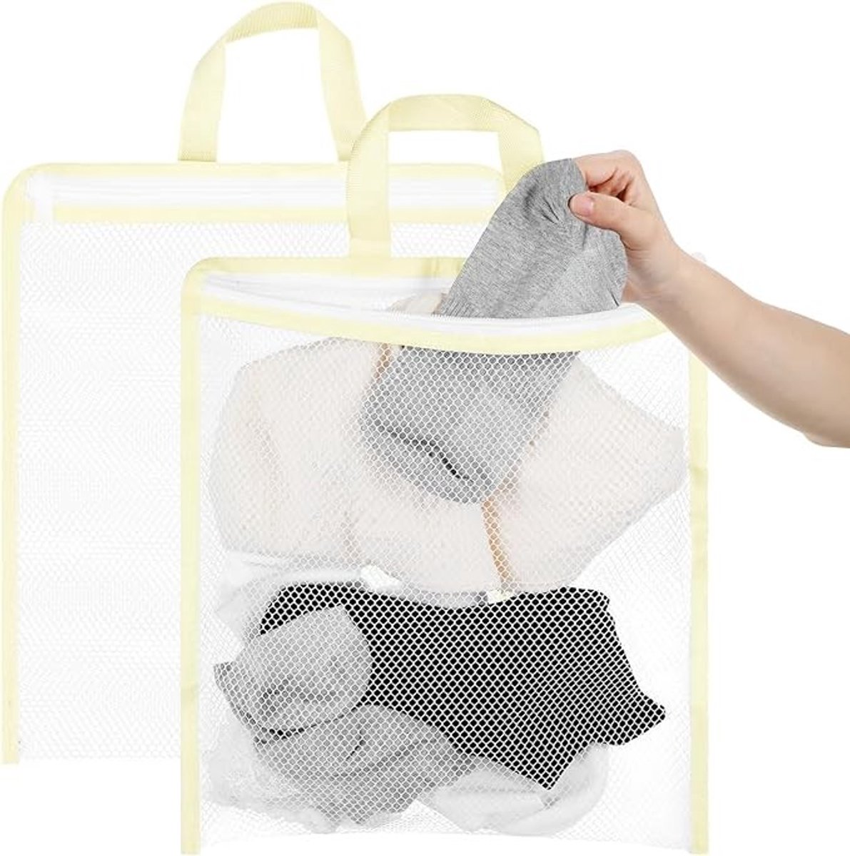 Set van 2 waszakken voor delicate was - Mesh beschermtas met rits
