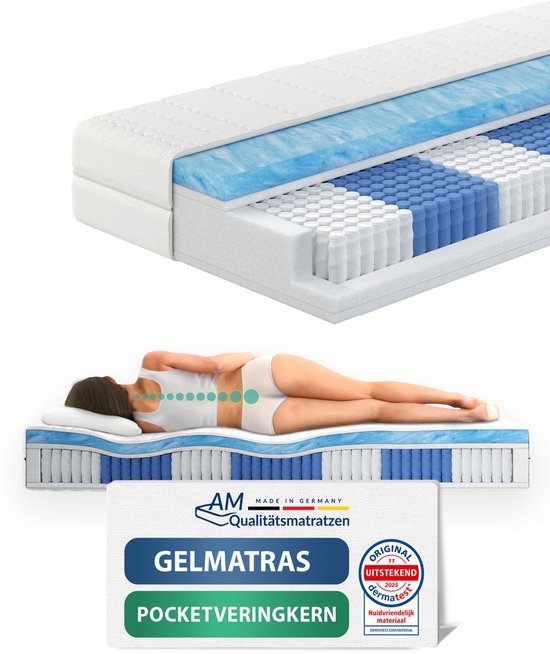Avenco Matras 160 x 200, matras voor tweepersoonsbed, hoogte 16 cm, van verfrissend schuim van bamboevezel, perfecte ondersteuning, zeer ademend