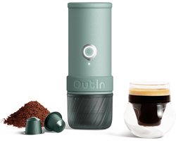 OutIn Mino Draagbare Espresso Machine Elektrisch | USB Oplaadbaar | Voor Onderweg En Reizen | Geschikt Voor Cups En Gemalen Koffie | Compact En Oplaadbaar Koffieapparaat