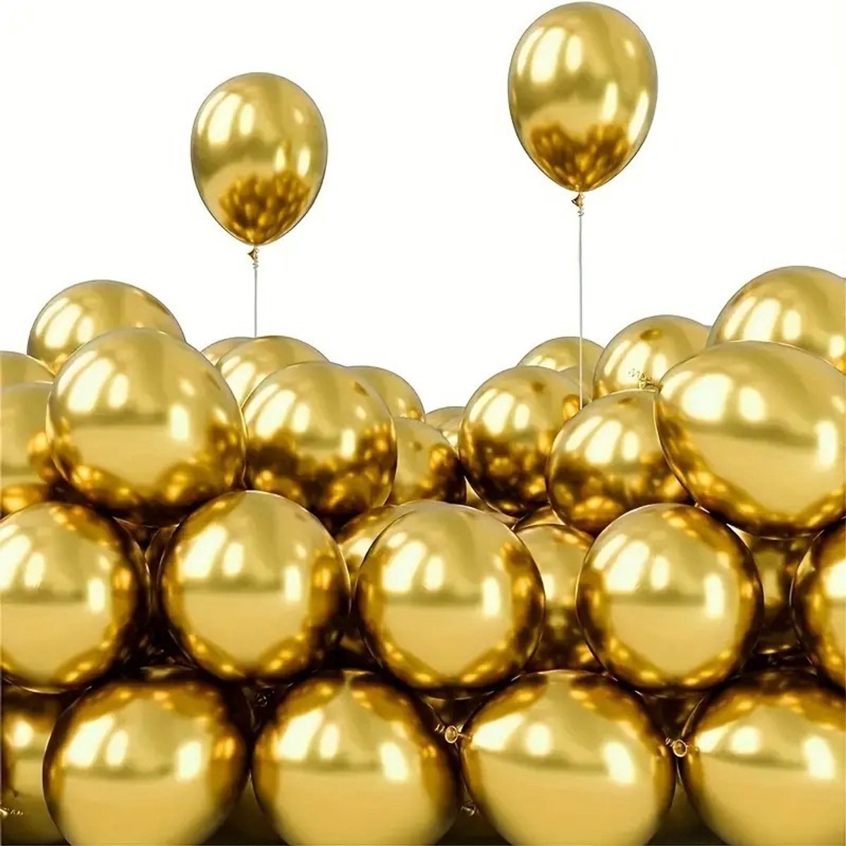 OLOEY Metallic gouden ballonnen-100 stuks-5 inch (12.7 cm)-kleine mini chroomgouden latex ballonnen voor afstuderen-bruiloft-vrijgezellenfeest-nieuwjaar-verjaardagsfeestdecoraties