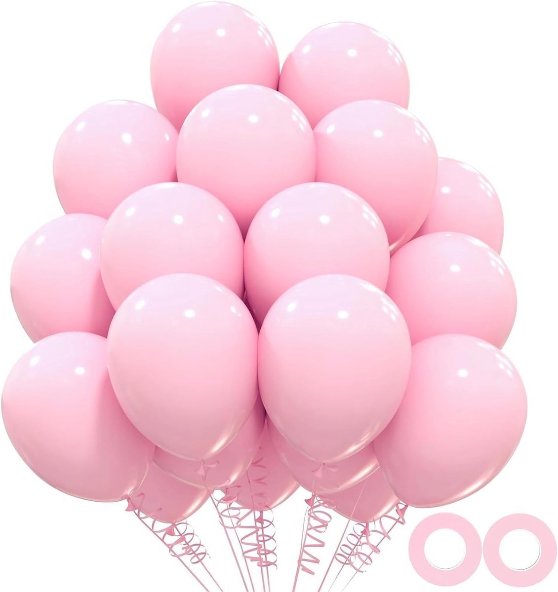 OLOEY Roze ballonnen-40 stuks 10 inch ballonnen-babyroze latex ballonnen voor verjaardagsfeestjes-gender reveal party's-vrijgezellenfeesten-babyshowers-bruiloften en prinsessenfeestjes voor meisjes
