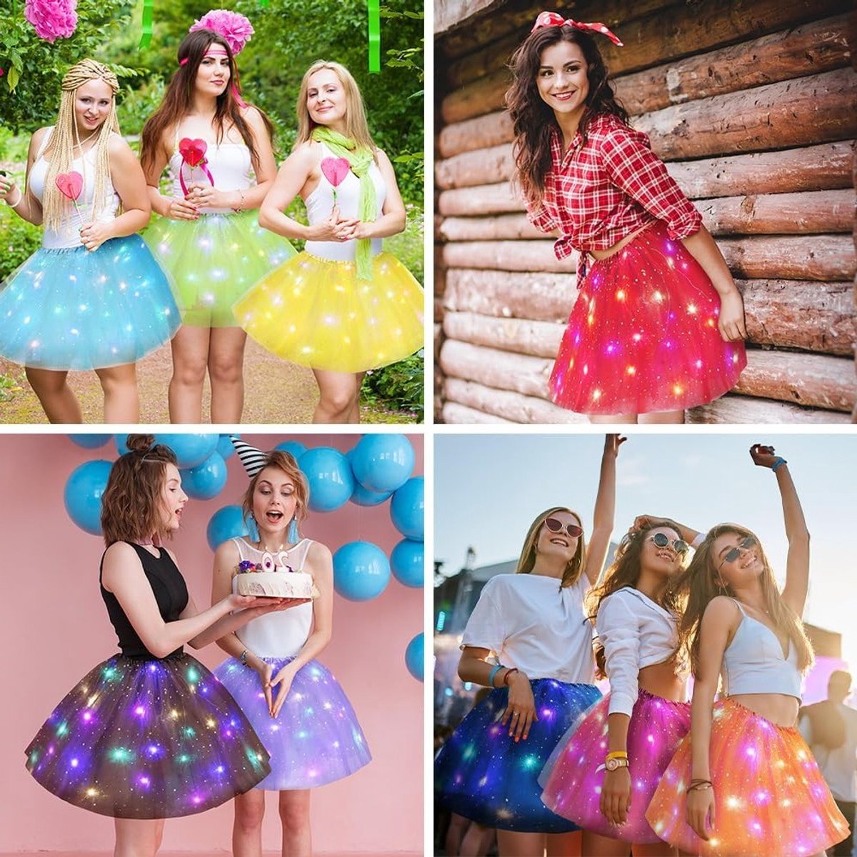 Lichtgevende Tulle Tutu Rok voor Vrouwen met Pailletten en Sterren, Perfect voor Ballet, Feest en Halloween Kostuums