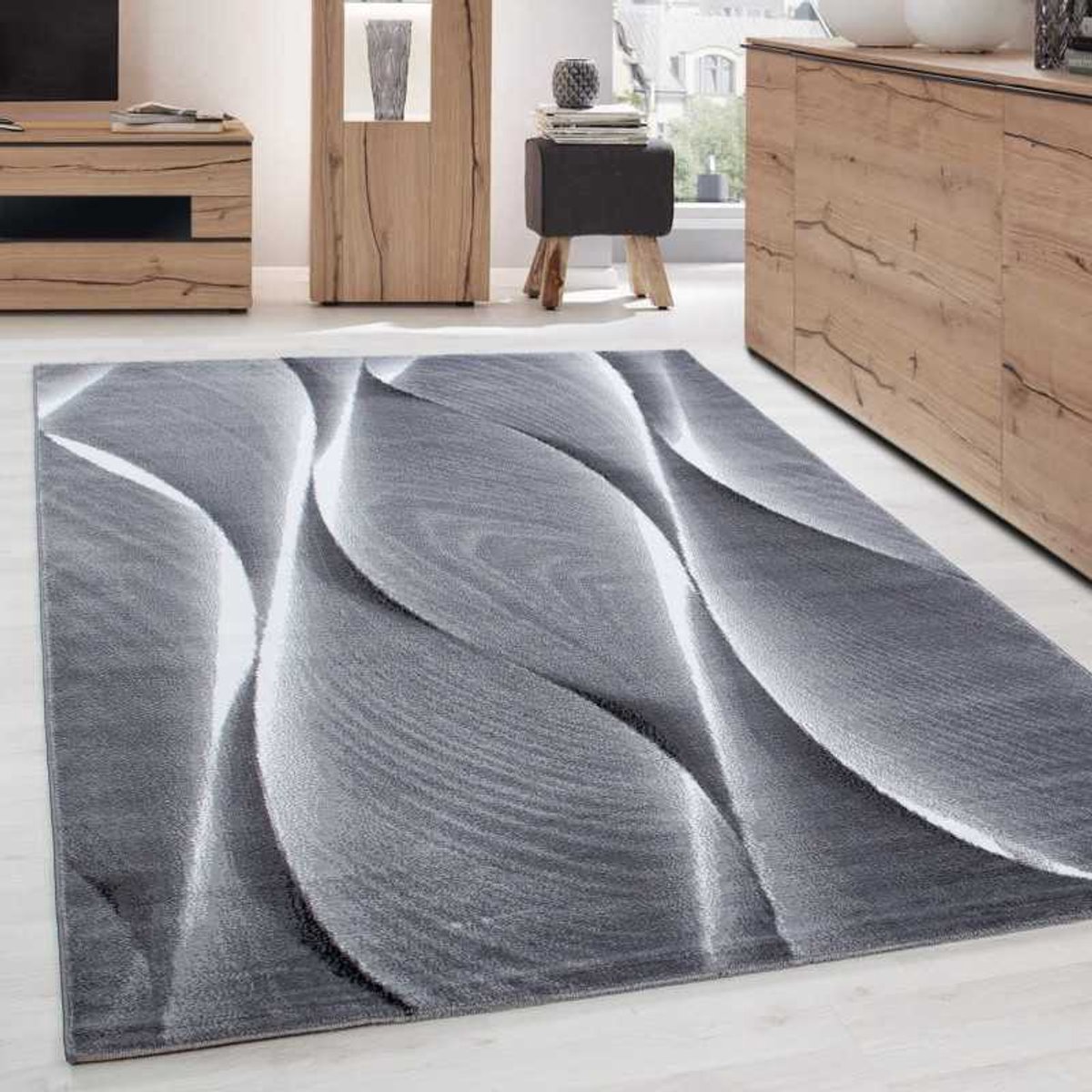 Parma 9310 Zwart Modern Designer Tapijt 80x150 cm