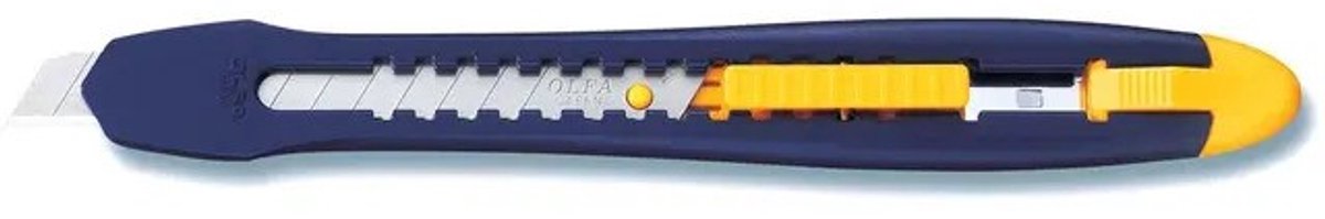 OLFA afbreekmes 9 mm milieuvriendelijk blauw-geel gerecycled plastic.