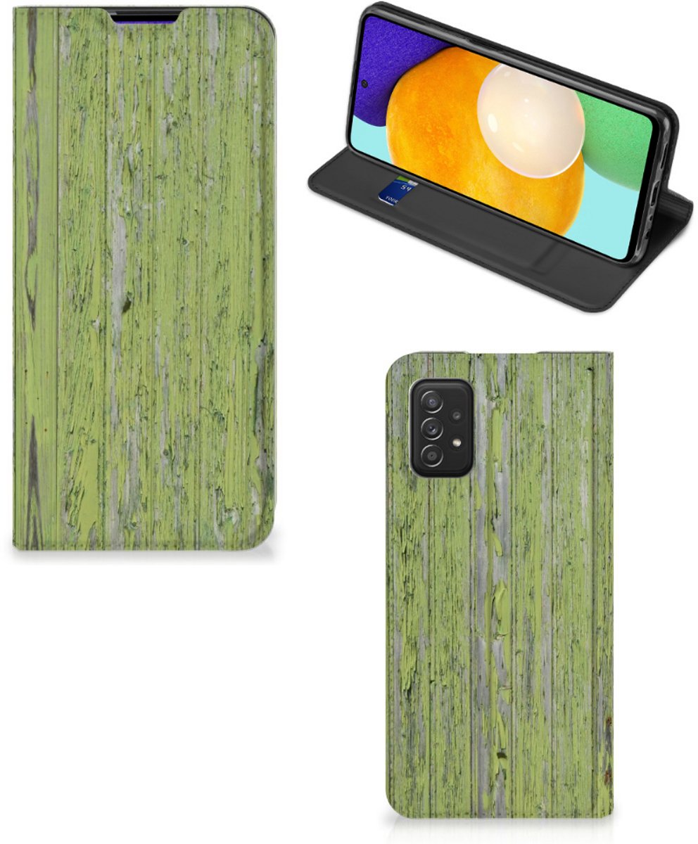 Book Case voor Samsung Galaxy A03s Book Wallet Case Green Wood