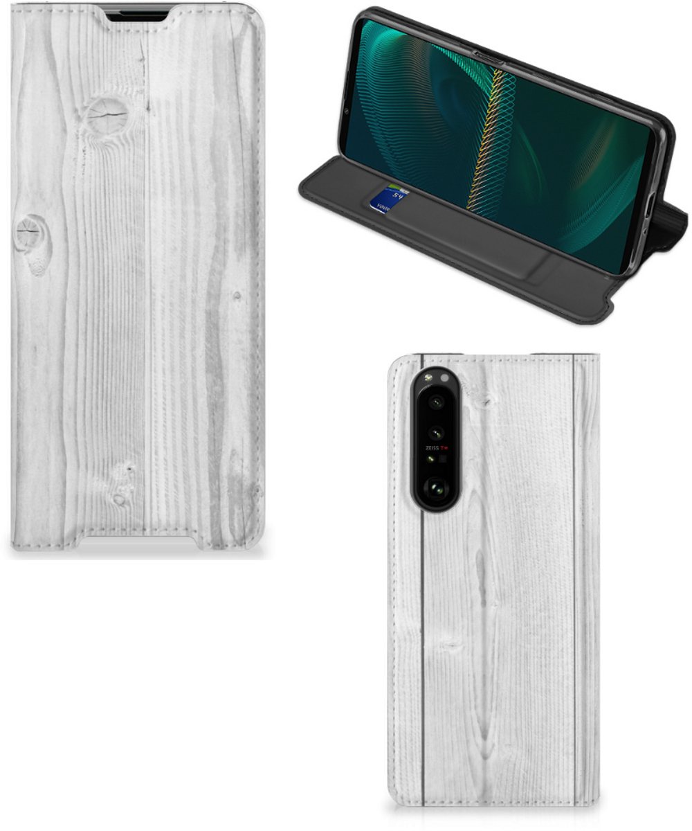 Sony Xperia 5 III Book Wallet Case White Wood