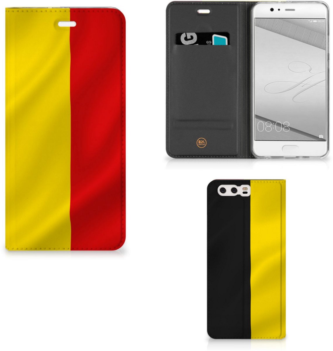 Huawei P10 Plus Standcase Belgische Vlag