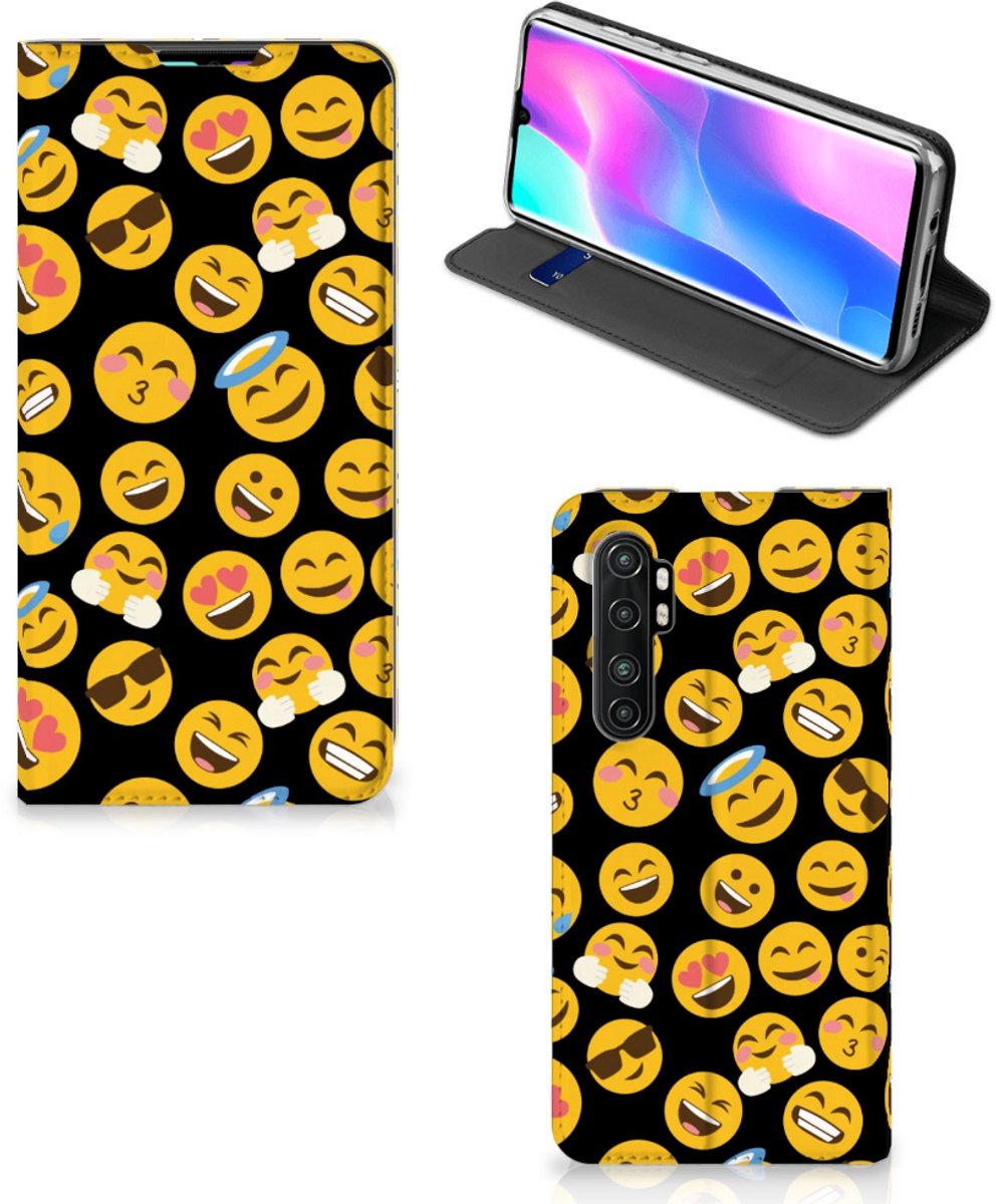 Standcase Hoesje voor Xiaomi Mi Note 10 Lite Hoesje met Magneet Emoji