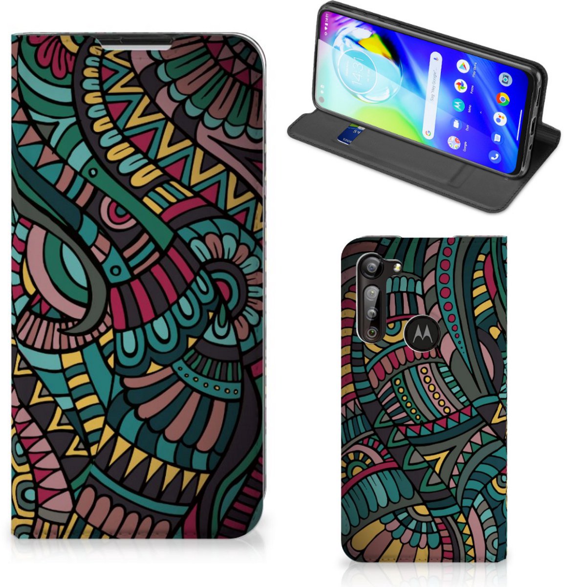Motorola Moto G8 Power Hoesje met Magneet Aztec