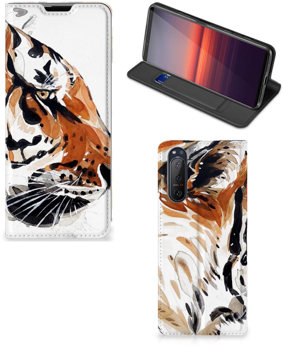Bookcase Sony Xperia 5 II Watercolor Tiger
