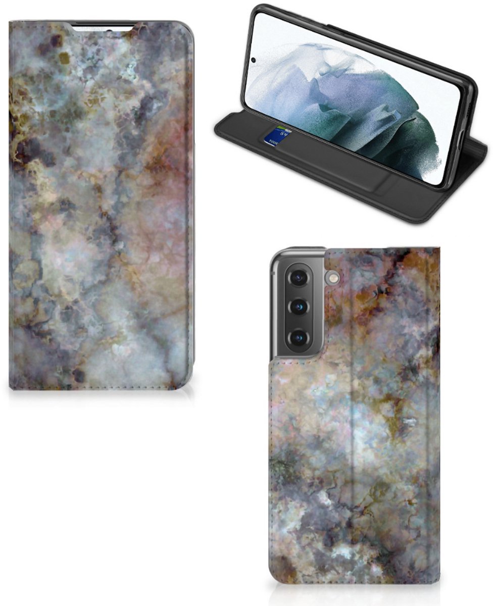 Samsung Galaxy S21 FE Standcase Marmer Grijs