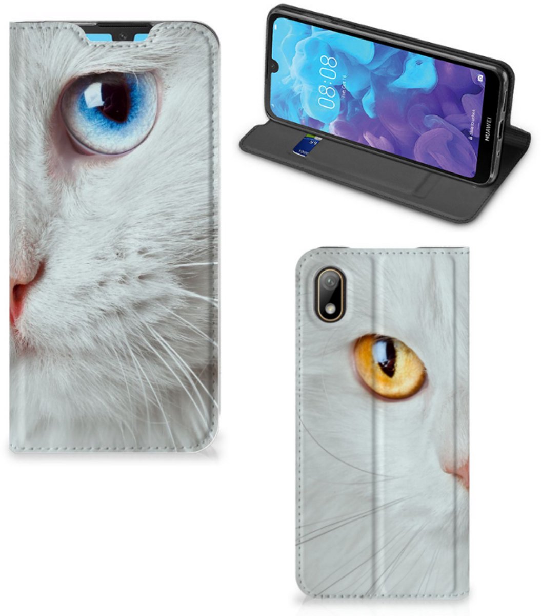 Huawei Y5 (2019) Hoesje maken Witte Kat