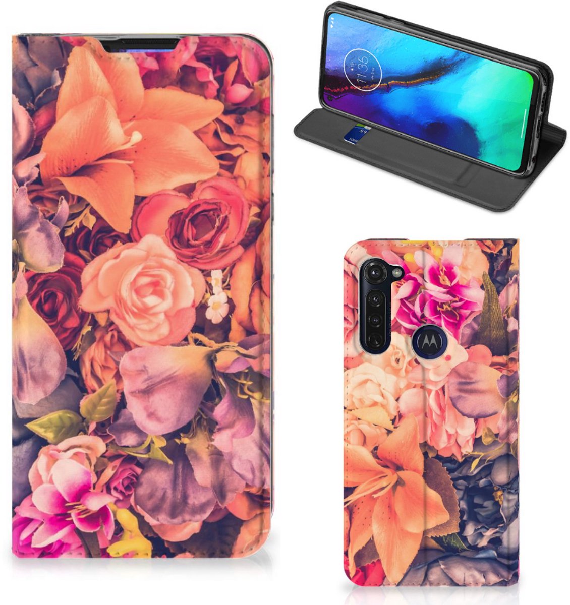 Motorola Moto G Pro Smart Cover Bosje Bloemen