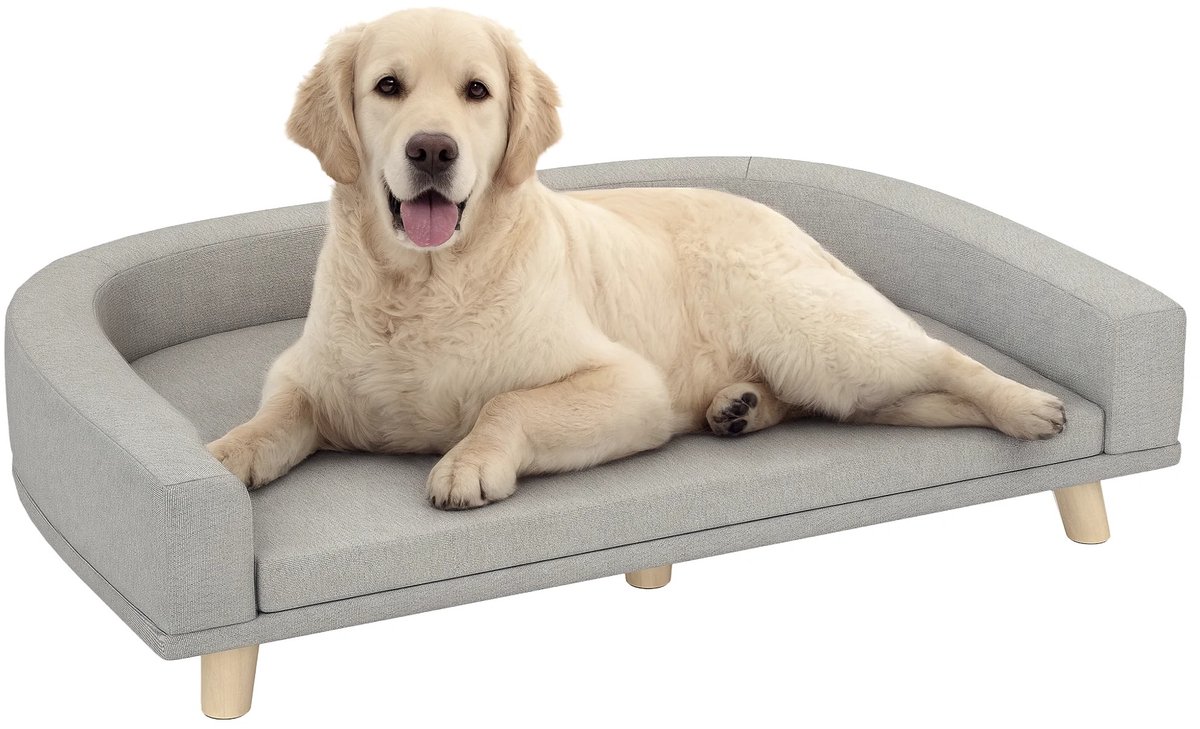 Roossentials huisdierenbank - Hondenbank - Hondenmand - Huisdierenbed - Hondenbed - Middelgrote honden - Grijs - 98x67x25 cm