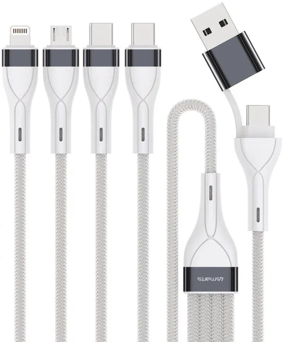 4smarts | 4in2 Multi oplaadkabel 25cm | Wit