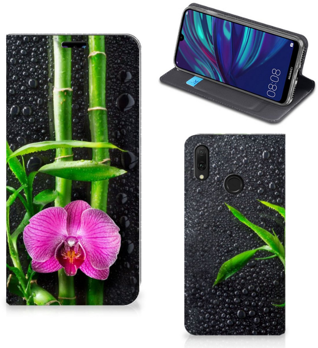 Huawei Y7 hoesje Y7 Pro (2019) Smart Cover Orchidee