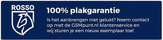 Logo van Rosso met tekst over 100% plakgarantie.