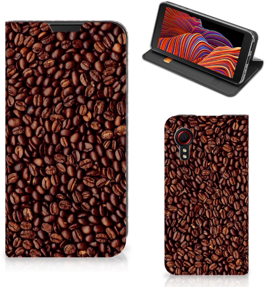 Samsung Galaxy Xcover 5 Flip Style Cover Koffiebonen
