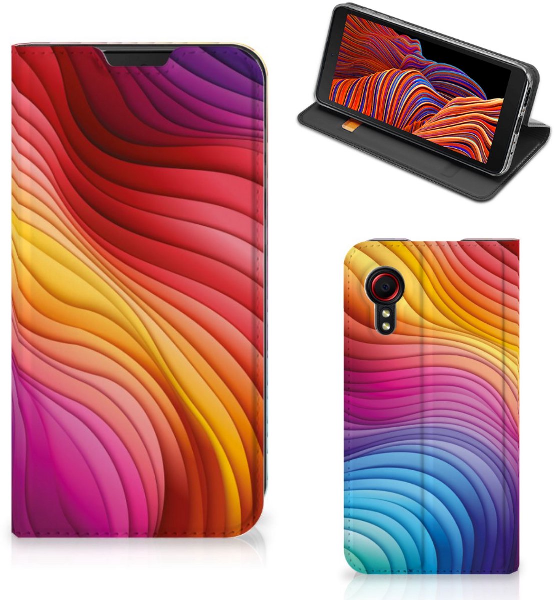 Book Case voor Stand Case voor Samsung Galaxy Xcover 5 Regenboog